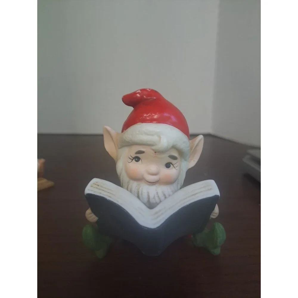 Vintage Homco Toymaker Elf Reading A Book Figurine 5406